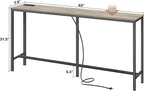 SUPERJARE Console Table with Outlet, 63 Inch Sofa Table with Charging Station - Image 3