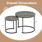Giantex Nesting Coffee Table Set of 2, Round Stacking Side Tables - Image 2