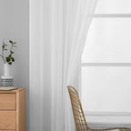 MIULEE White Window Sheer Curtains 2 Panels Width 42 x Length 84 Inches | Window - Image 5