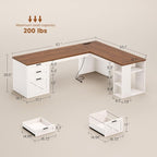 SEDETA Farmhouse 67" L Shaped Desk - Image 2
