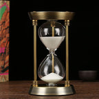 Embossed White Sand Metal Glass Hourglass - Image 5