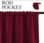NICETOWN Blackout Curtains for Bedroom, Wine Red, 1 Pair, 42 by 45-inch - Image 2