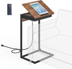 sthmec C Shaped End Table with Charging Station, 45° Tiltable Adjustable Flip by Unknown