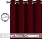 Yakamok Room Darkening Curtains 52x84 inch Length Wine Red-Living Room | 2 - Image 4