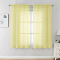 Sheer Curtains 63 inch Length 2 Panels Set by OVZME