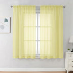 Sheer Curtains 63 inch Length 2 Panels Set by OVZME