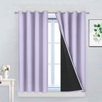 Yakamok Lilac 100% Blackout Curtains 45 Inches Long by Yakamok