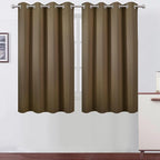 Brown Thermal Blackout Curtains/52 x 54 Inch/Set of 2 Panels Room Darkening by Lemomo