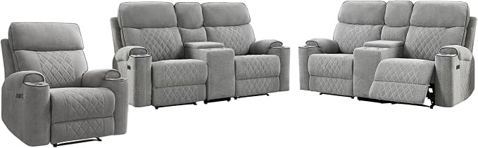 HAOMARKETS 3-Piece Recliner Sofa Set - Image 8