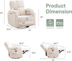 Rocking Chair Nursery with Adjustable Armrests, Electric Glider Recliner - Image 2