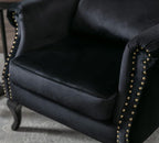 Mid Century Modern Accent Chair Upholstered Armchair Comfy Velvet Fabric Single - Image 6