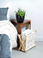 Mkono Macrame Magazine Rack Boho Storage Holder Standing Basket - Image 3