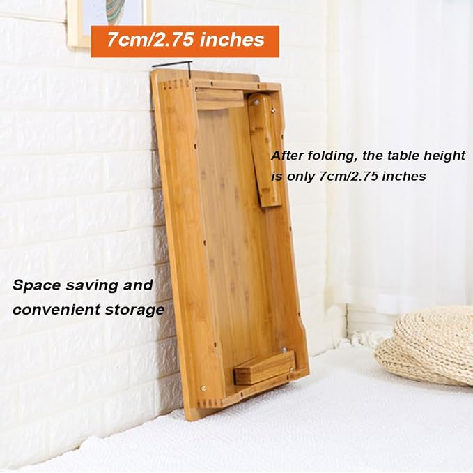 Foldable Bamboo Table, Japanese-Style Household Square Low, Computer Table - Image 5
