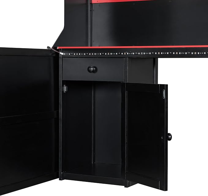 Modern Gaming Loft Bed with Built-in Desk, LED Lighting & Charging Hub –Twin - Image 7