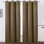 Brown Thermal Blackout Curtains/38 x 84 Inch/Set of 2 Panels Room Darkening by Lemomo