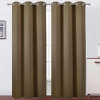 Brown Thermal Blackout Curtains/42 x 95 Inch/Set of 2 Panels Room Darkening by Lemomo