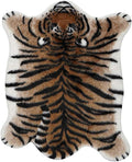 Tiger Print Area Rug Faux Cowhide Skin Hide Animal Printed Rugs Cute Carpet by yingda1992