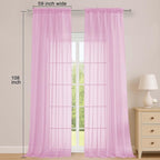 Sheer Pink Curtains 108 Inches Long - Image 2