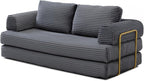 HANXIN 80 Inch Convertible Sleeper Sofa Bed, High Back Plush Corduroy Folding - Image 7