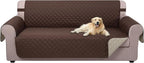 U-NICE HOME 4 Seater Sofa Cover 91''Large Couch Cover, Coffee/Beige | Washable by U-NICEHOME