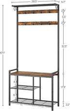YATINEY Coat Rack Shoe Bench, 4-in-1 Hall Tree - Image 6