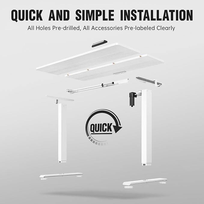 Veken 47.2 Inch Large Electric Standing Desk, Heights Adjustable, Sit to Stand - Image 7