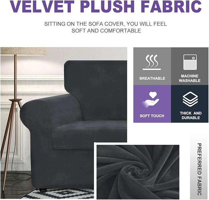 ZNSAYOTX Luxury Velvet Chair Slipcovers - Image 3