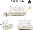 3-Piece Recliner Sofa Set, Adjustable Leather Recliner - Image 2