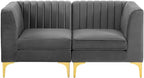 Modway EEI-4346-GRY Triumph Channel Tufted Performance Velvet Loveseat - Image 4