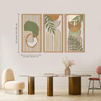 IARTTOP Large Boho Mid-century Modern Wood Wall Art 16x32 Inch Framed Green - Image 5