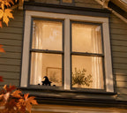 Home Decor Wooden Peeking Black Cat with Witch Hat Signs Window Decorations - Image 2