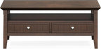 SIMPLIHOME Acadian Solid Wood Transitional-Style 48-inch Wide Coffee Table - Image 3