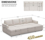 Belffin Modular Sectional Sleeper Sofa Bed - Image 2