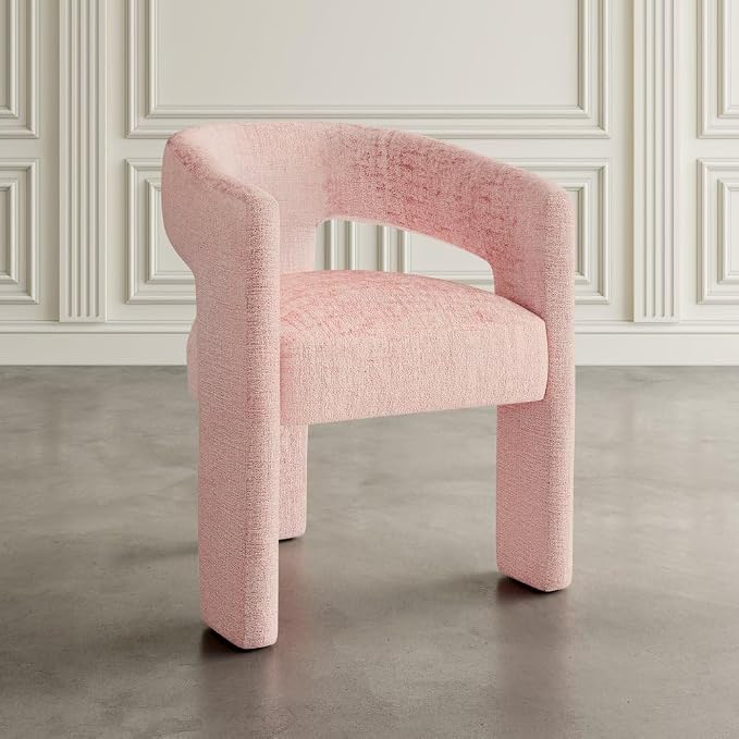Jofran Gwen Jacquard Upholstered Accent Chair, Modern Luxury Plush Sculptural - Image 8