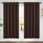 Yakamok Room Darkening Curtains 62x72 inch Long Chocolate Brown-Living Room | 2 by Yakamok