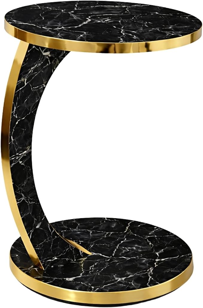 Luxury C Shaped Golden Effect Side Table by Furpinea-HandmadewithLove
