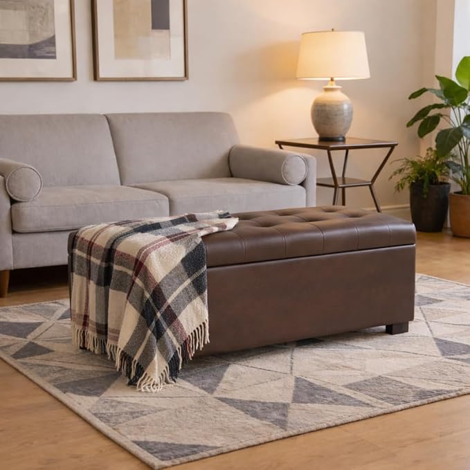 HomePop Large Tufted Storage Bench - Image 2