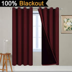 Yakamok Burgundy Red Blackout Curtains 72 Inches Long - Image 2