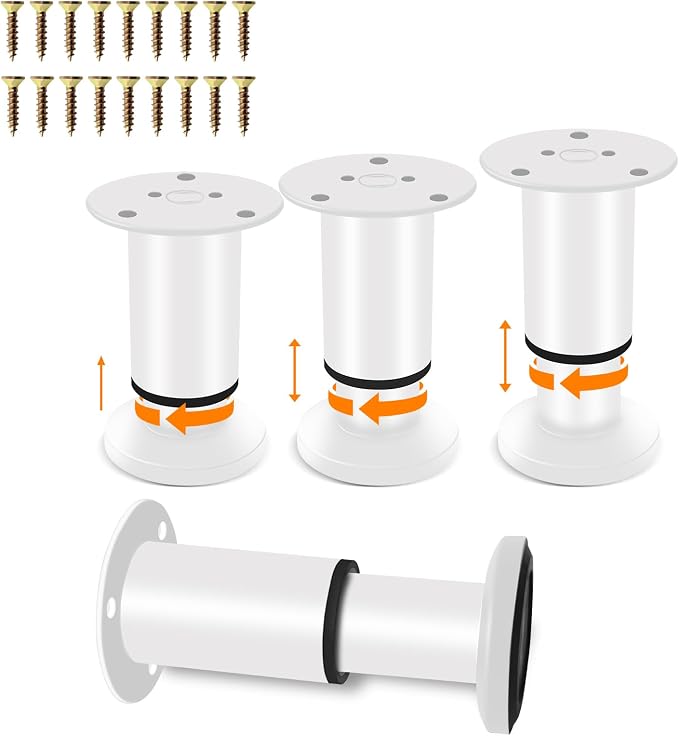 4 Pcs Adjustable Height Furniture Bed Support Legs 3.15-4.72 inch, Metal by Yoposeo