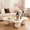 46" Cloud Coffee Table with 3 Ball Legs, Modern Irregular Center Table by BSYEIO