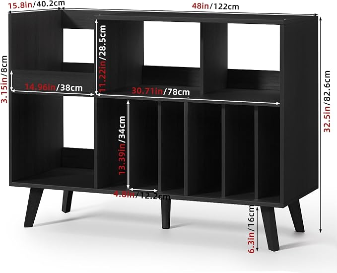 LELELINKY Large 48'' Record Player Stand - Image 2