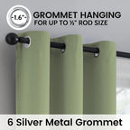 SimpleHome Sage 100% Blackout Curtains Room Darkening Living Room 84 Inch | - Image 6