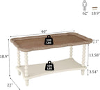 Function Home Farmhouse Coffee Table, 2-Tier Center Table - Image 2