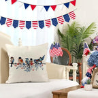 RABUSOFA 4th of July Memorial Day Patriotic Throw Pillow Cover, 18x18 Inch Red - Image 4