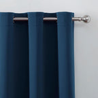 Blackout Curtains 66 x 54 Inch Long Navy Blue Curtains Set of 2 Panels Room - Image 6