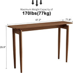 AQIMUELE Wood Console Table Walnut Entryway Table, Thin Console Table, Sofa - Image 2