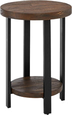 Alaterre Furniture Pomona Living Room 2-Tier Solid Wood Small Round End Table - Image 5