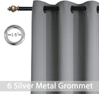Yakamok Grey Room Darkening Curtains 42x84 inch Gray Grommet-Living Room | 2 - Image 2