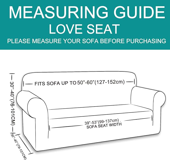 U-NICE HOME Loveseat Cover Stretch Couch Cover Sofa Slipcover, Chocolate | - Image 6