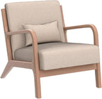 INZOY Mid-Century Modern Accent Chair Set of 2, Upholstered Living Room Chairs - Image 4